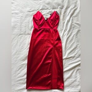 Fashion Nova Red Midi Dress